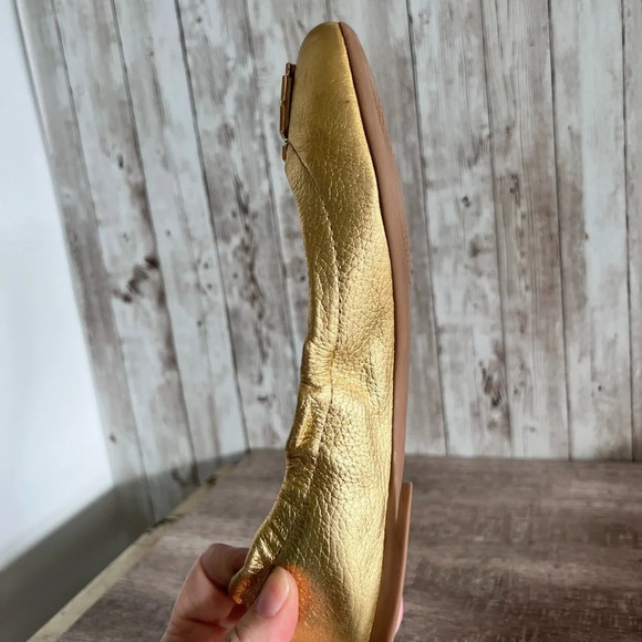 Tory Burch Gold Melinda Ballet Flats - Picture 7 of 13